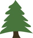 Vector drawing of a green Christmas tree, isolate on white Royalty Free Stock Photo